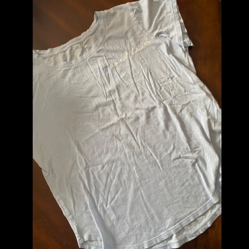 Women's Light Blue Short Sleeve Tee - Casual Graphic